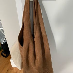 Brown suede bag